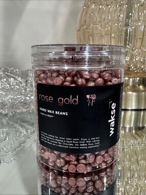 NEW Wakse Rose Gold Hard Wax Beads for Face & Body, 4.8 fl oz Hair Removal Skin